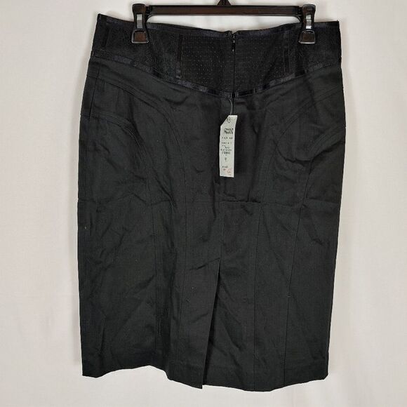 Cache Nwt Women's Size 12 Black Midi Skirt Lace Wa - Picture 4 of 5